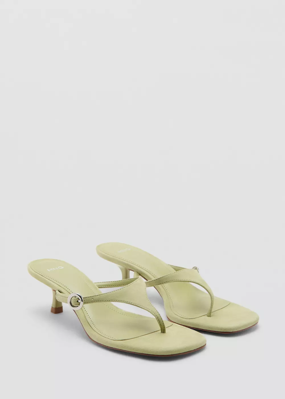 Sandales cuir talon kitten heel, MANGO
