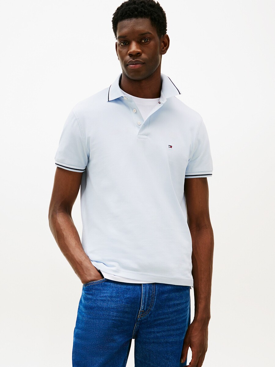 Polo ajusté à liseré, TOMMY HILFIGER