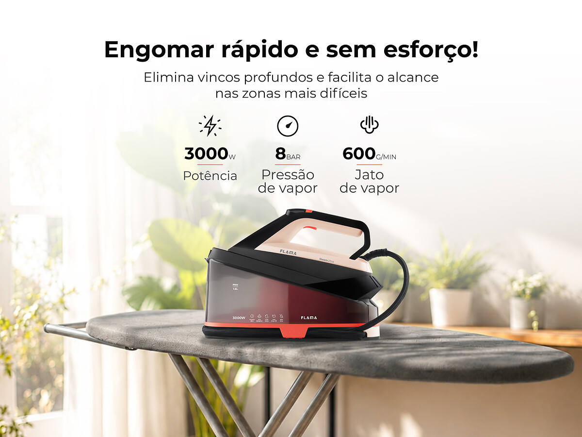Ferro com Caldeira SteamUltra 3000W Bege 5541FL, FLAMA, FLAMA