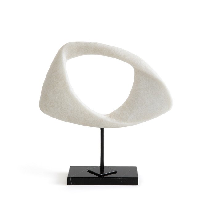 Sculpture polyrésine H33 cm, Mineral Couleur blanc <span itemprop=