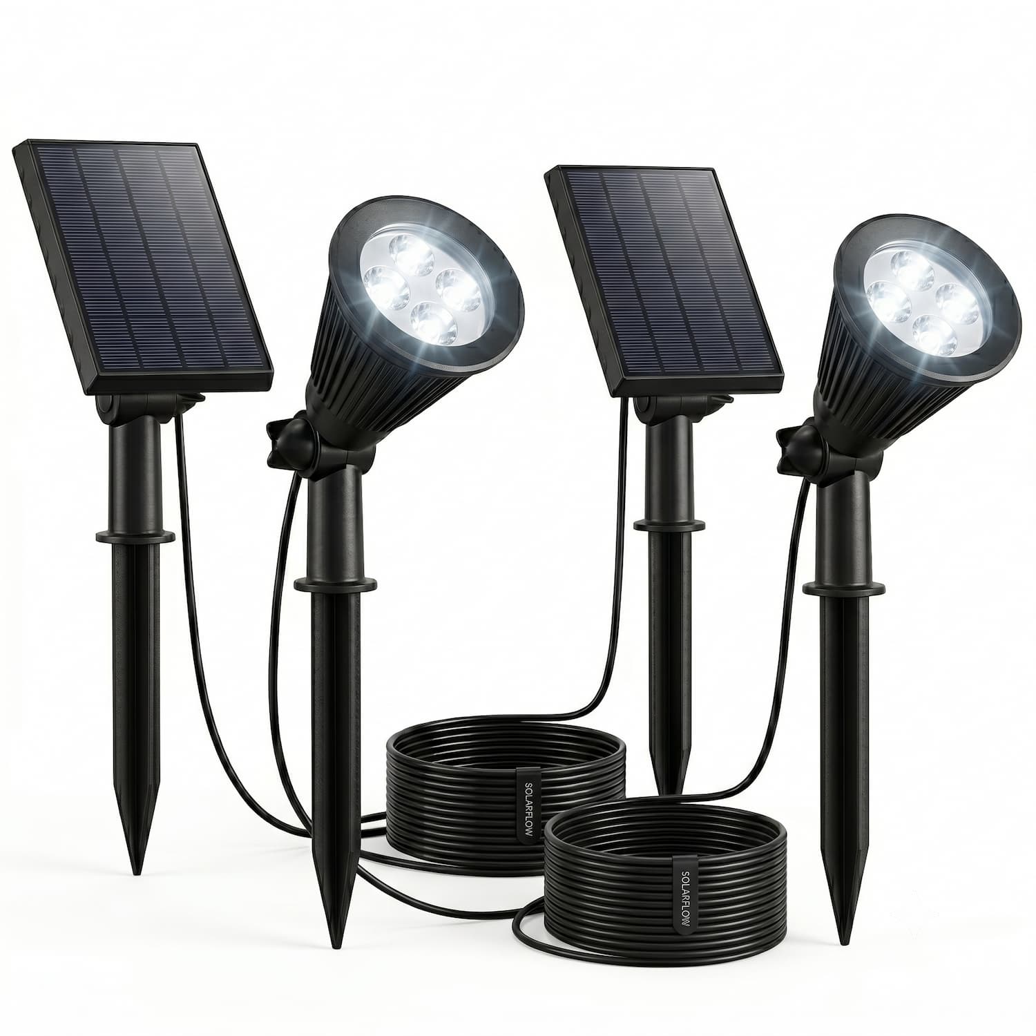 Lot de 2 spots solaires projecteurs 2X SPIKY AWAY W34, LUMISKY