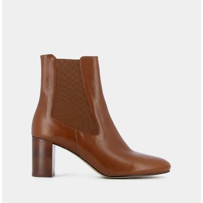 Duris Leather Chelsea Ankle Boots with Block Heel JONAK