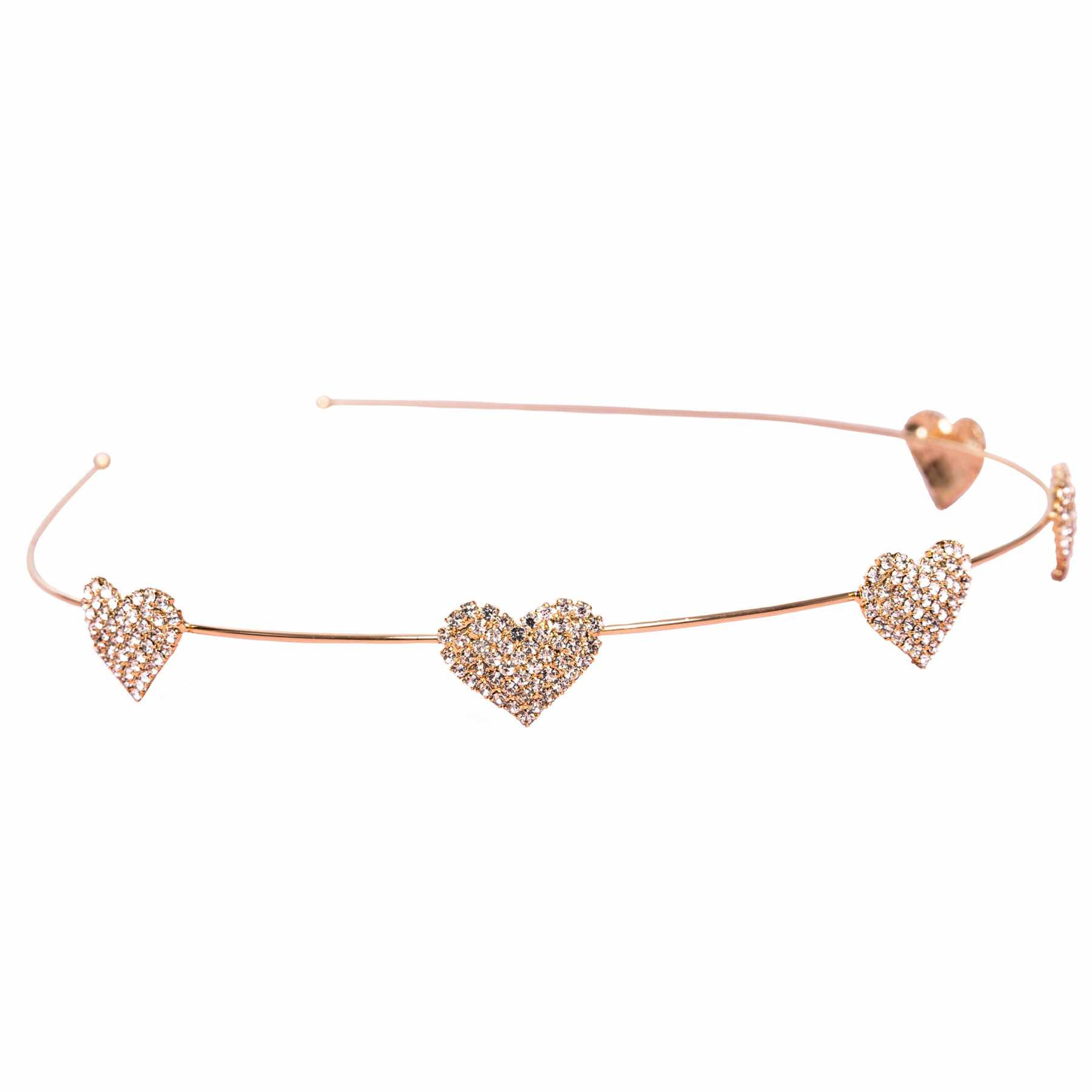 Diadème serre-tête enfant Coeurs strass, GREAT PRETENDERS