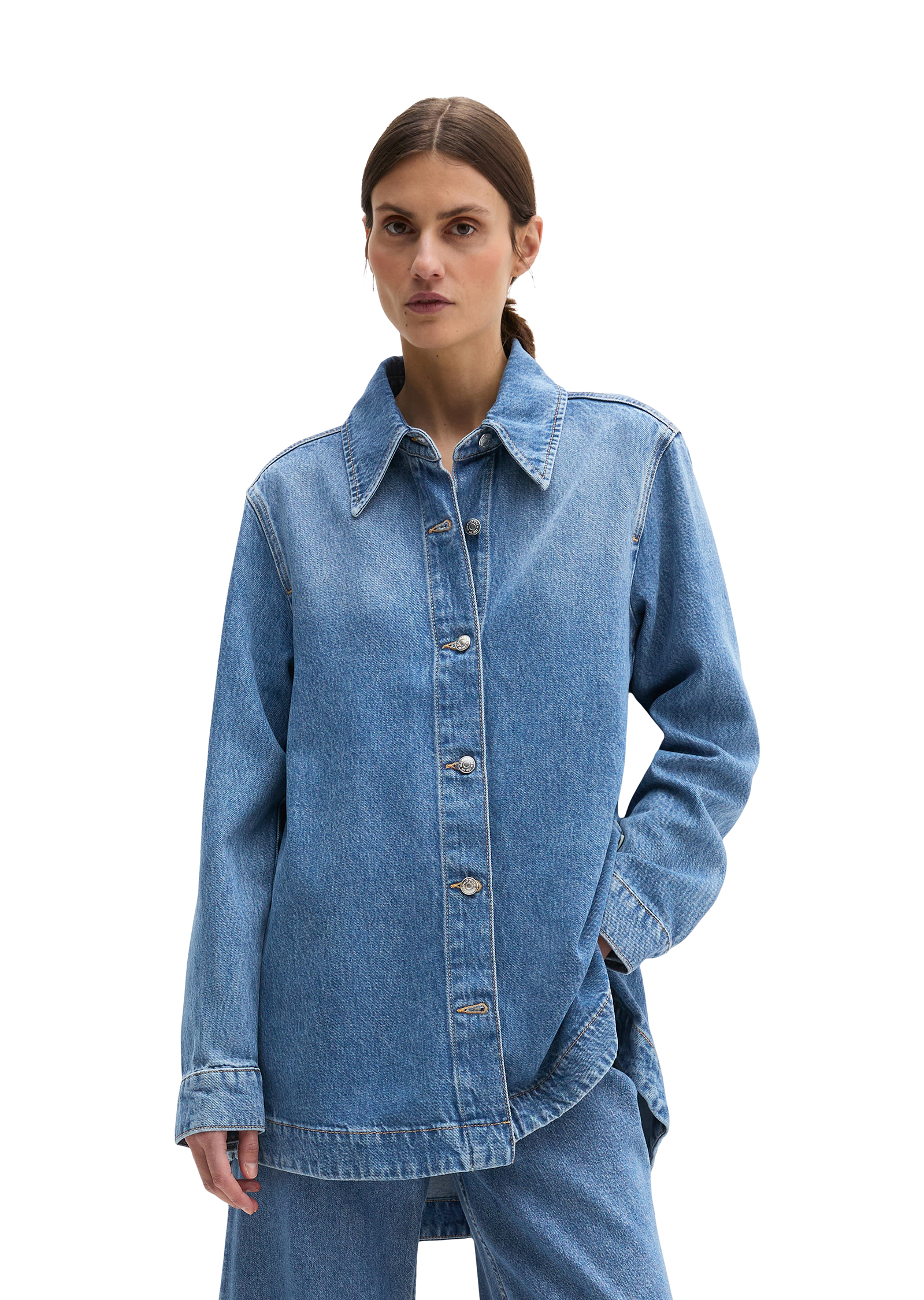Blouse en jean relaxed en mélange TENCEL™ Lyocell, MARC O'POLO