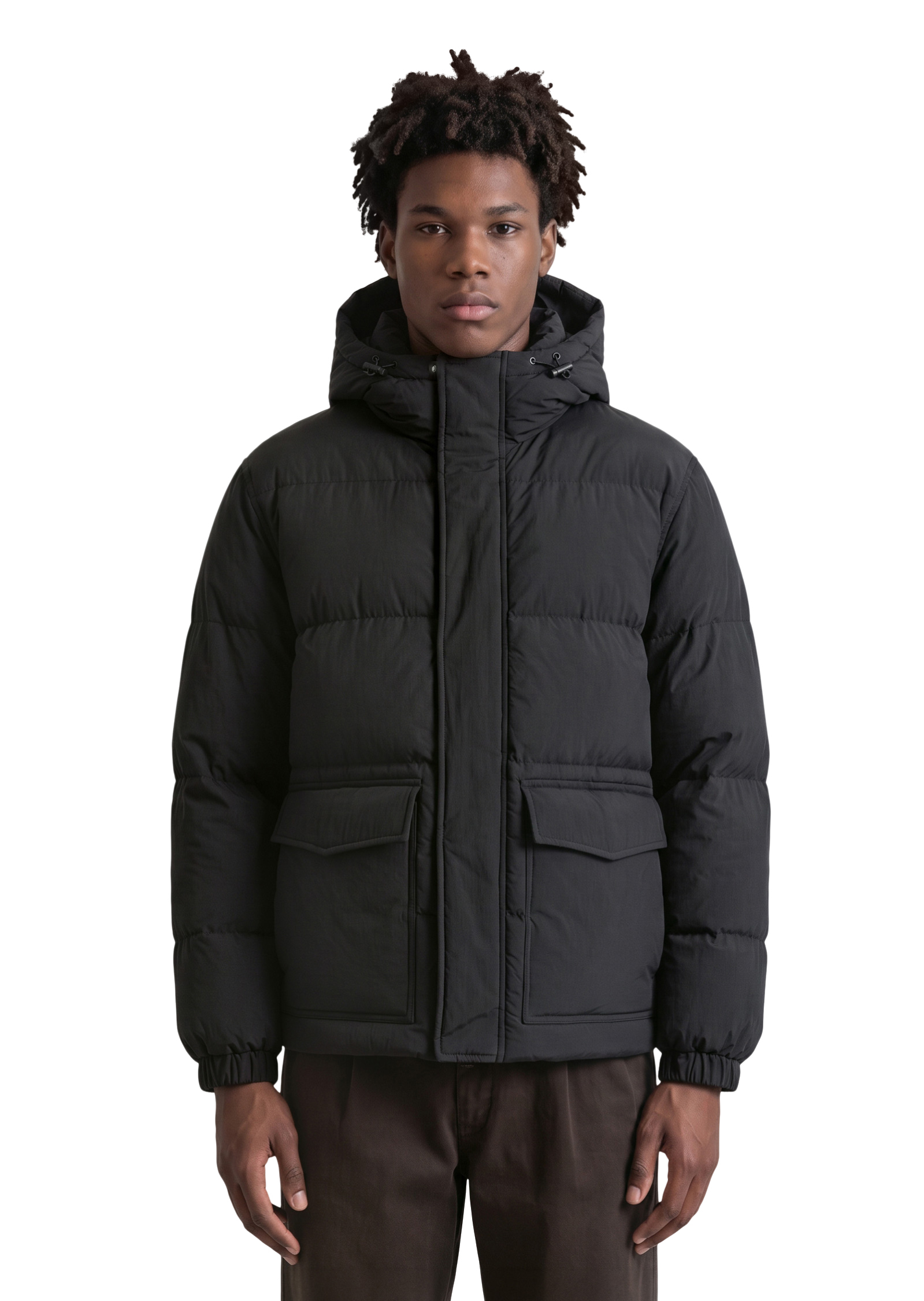 Veste matelassée à capuche, coupe ample avec une surface finement structurée, MARC O’POLO DENIM