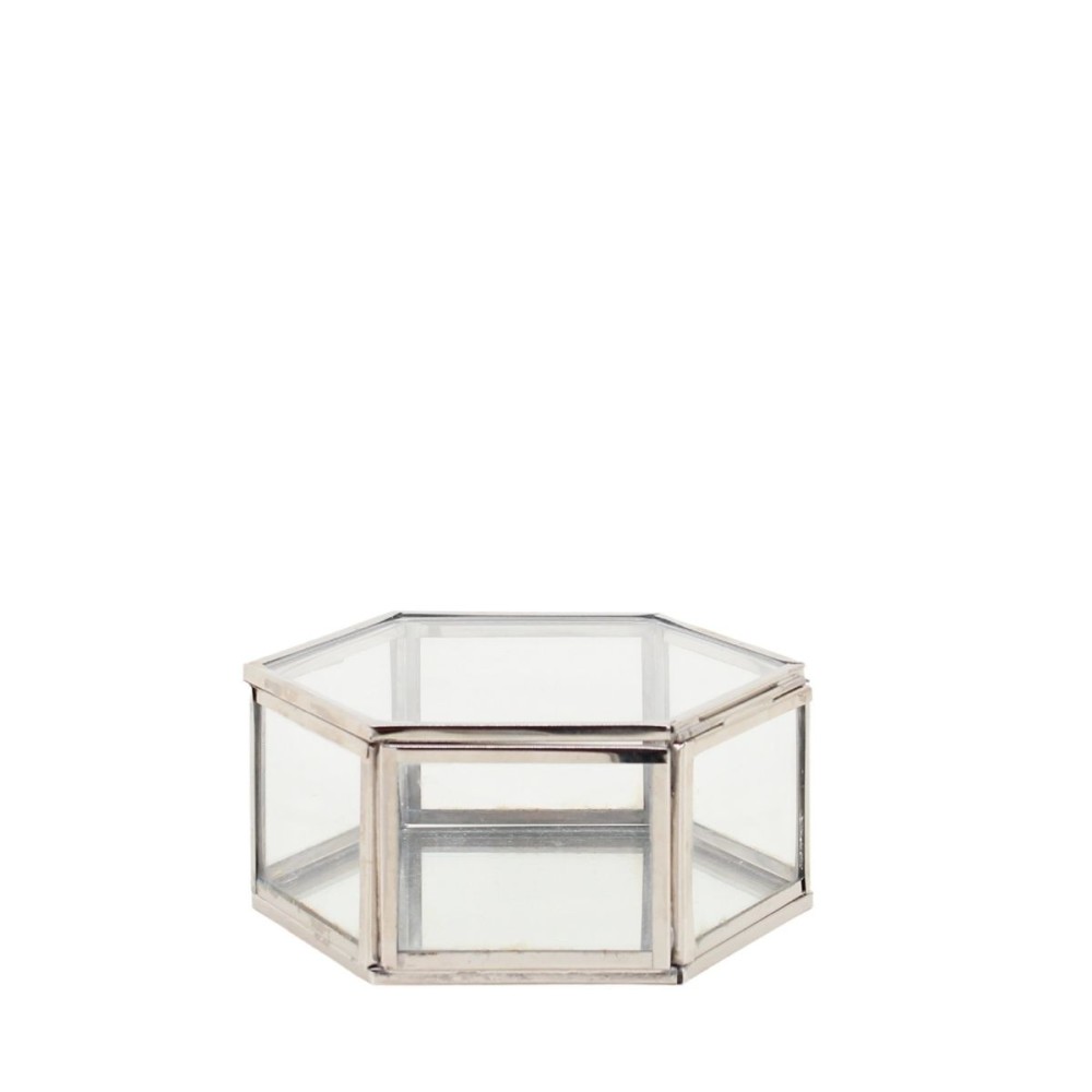 Boite hexagonale en verre 12x11cm, ORNAMI