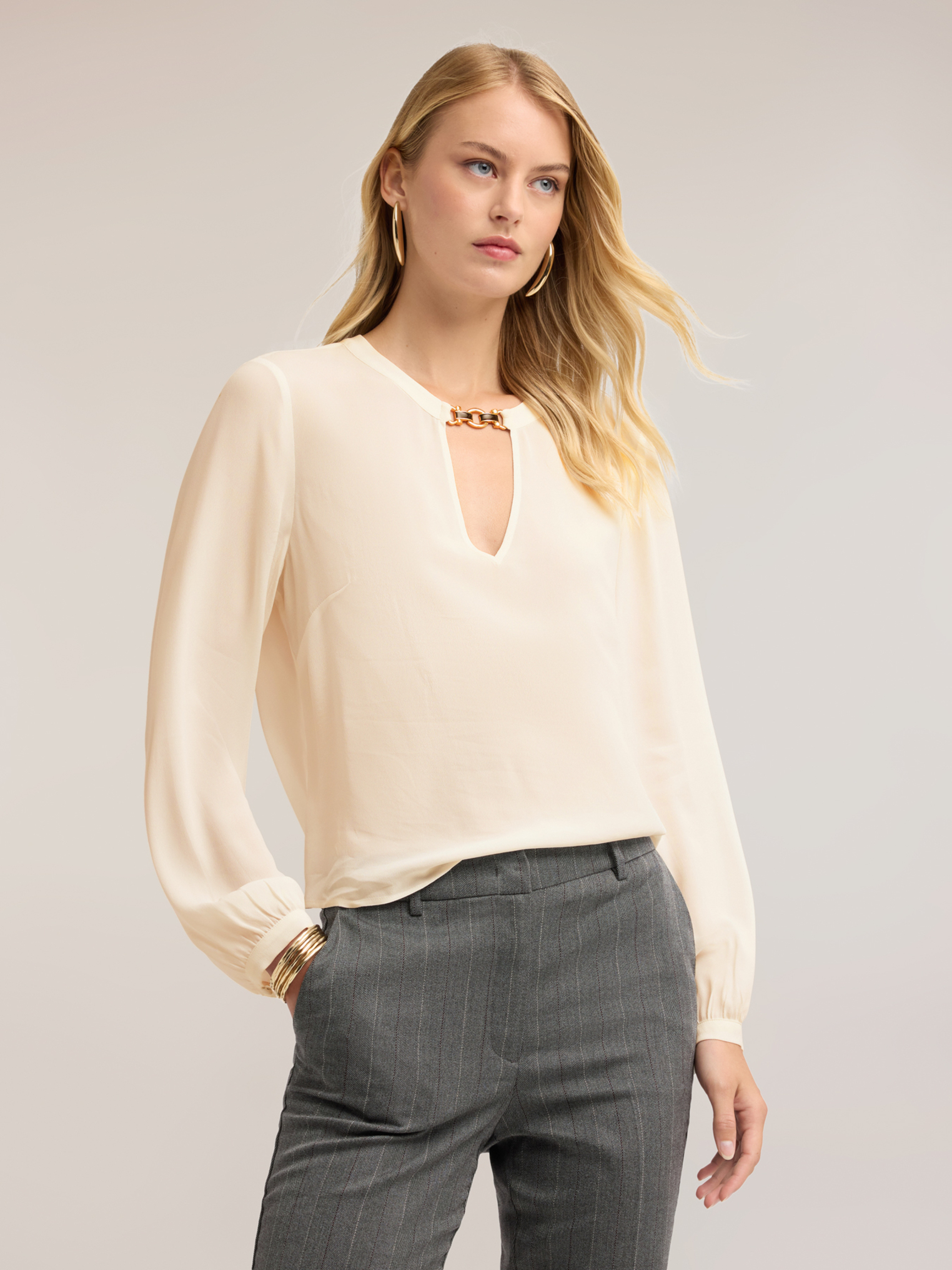 Blouse avec passant métallique, MOTIVI