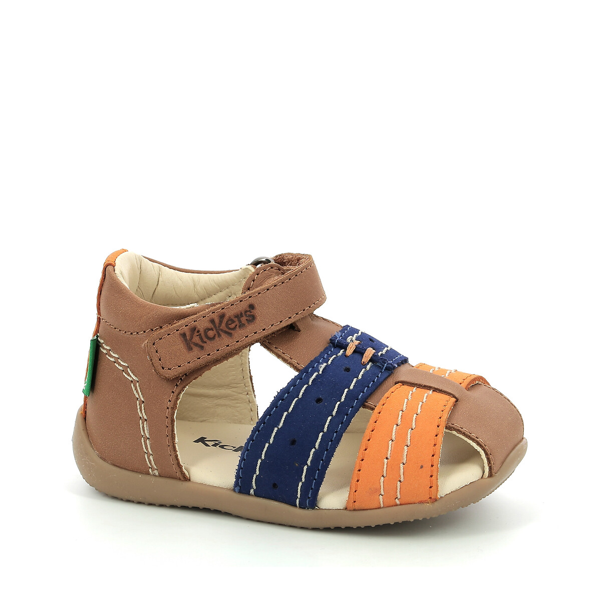 Gesloten sandalen in leer bigbazar-2 camel/oranje Kickers | La Redoute
