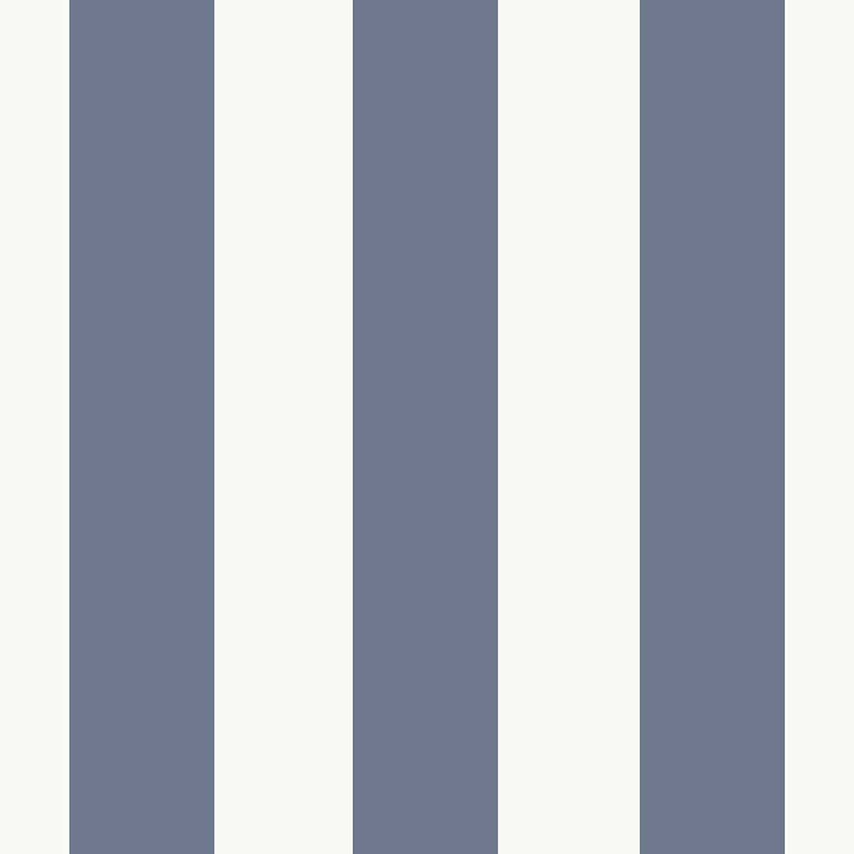 Papier peint rayures larges bleu marine blanc, HEXOA