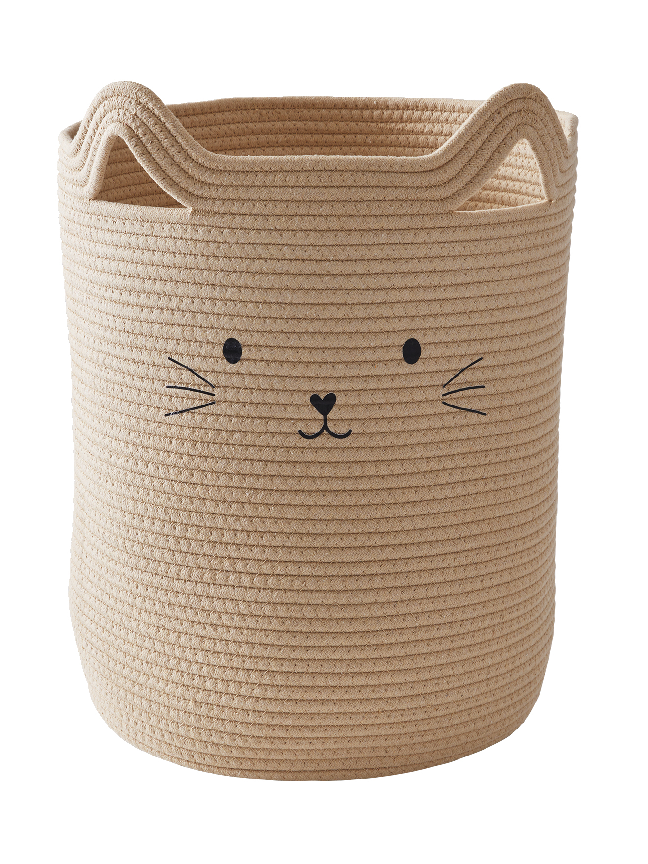 Panier de rangement XL en corde de coton Chat, VERTBAUDET