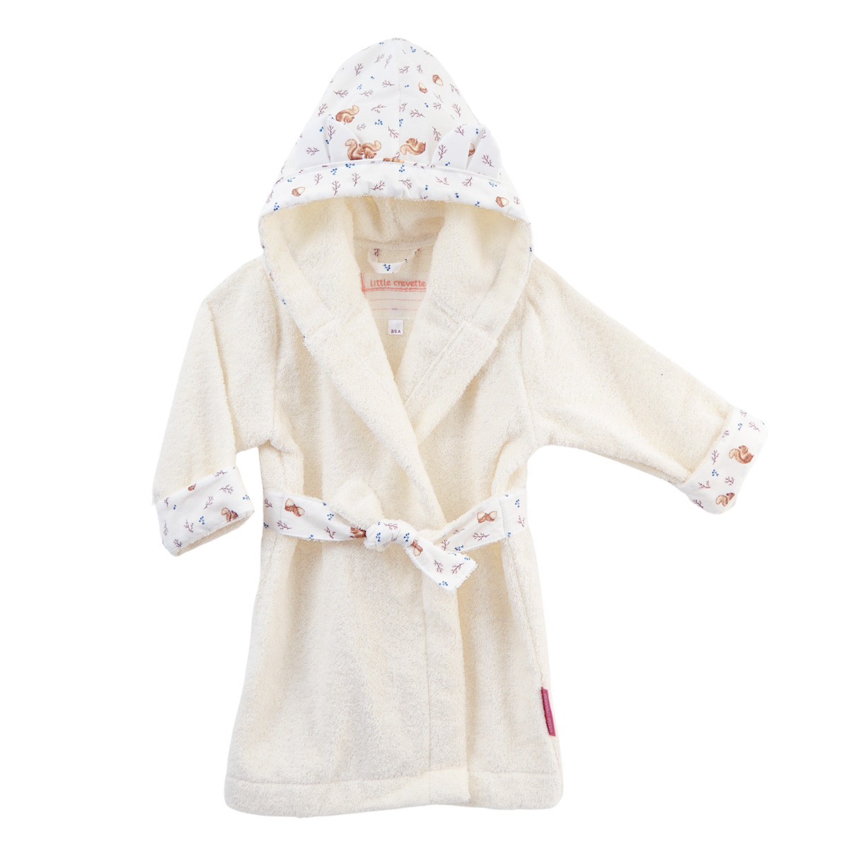 Peignoir capuche coton bio NOISETTE, LITTLE CREVETTE