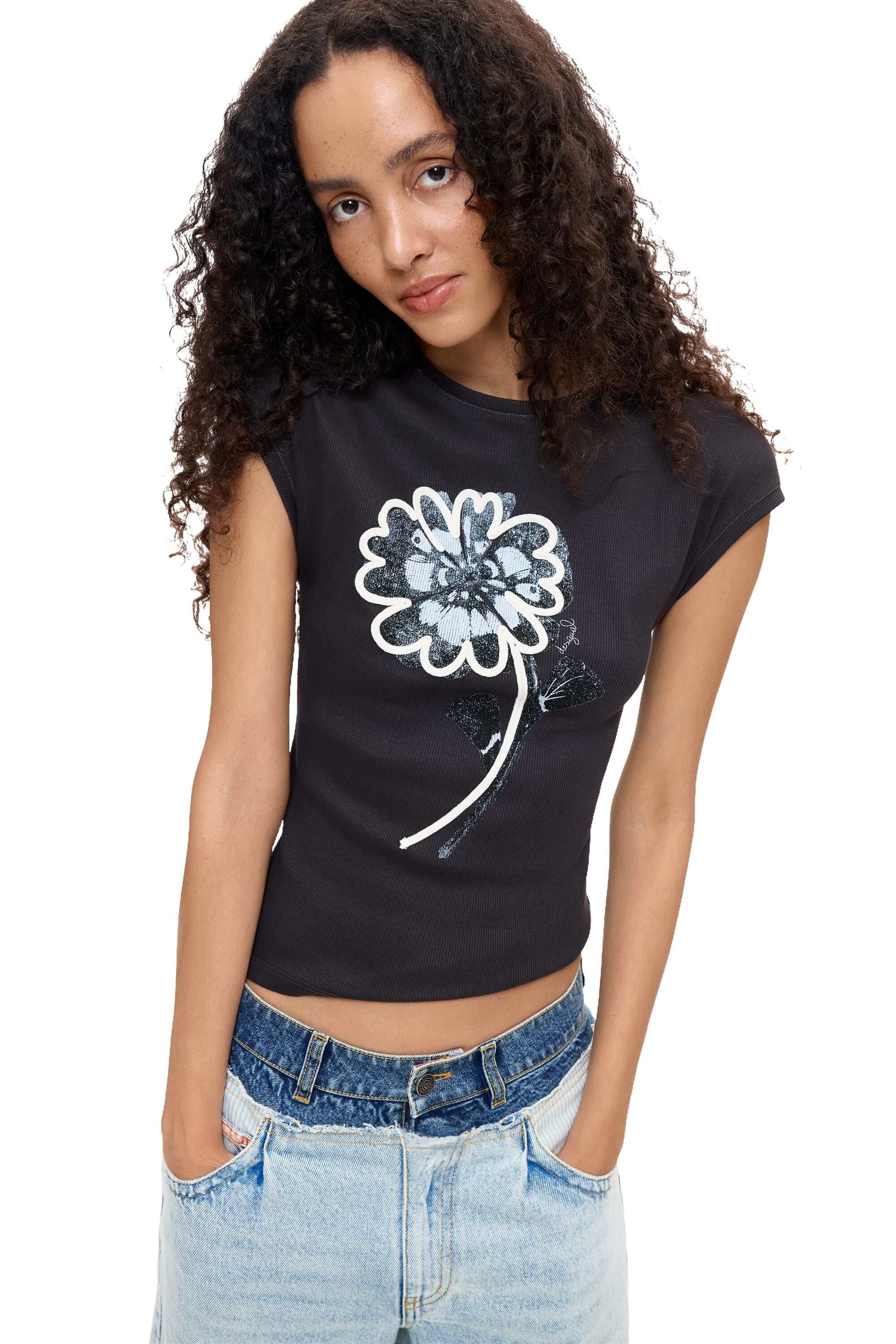 T-shirt à imprimé floral, DESIGUAL