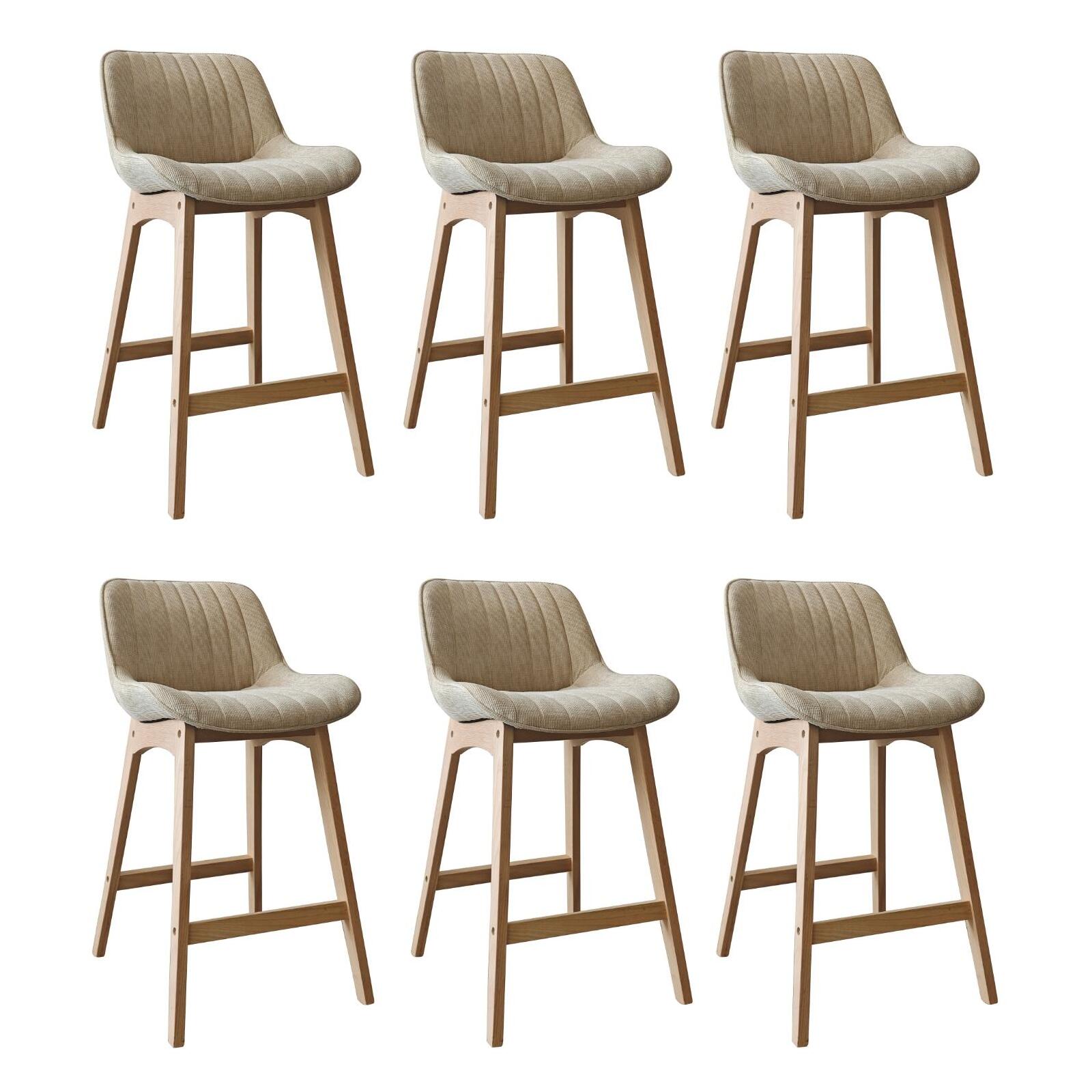 Lot de chaises de bar en chêne et tissu velours côtelé H65cm NORDEN, MOB IN