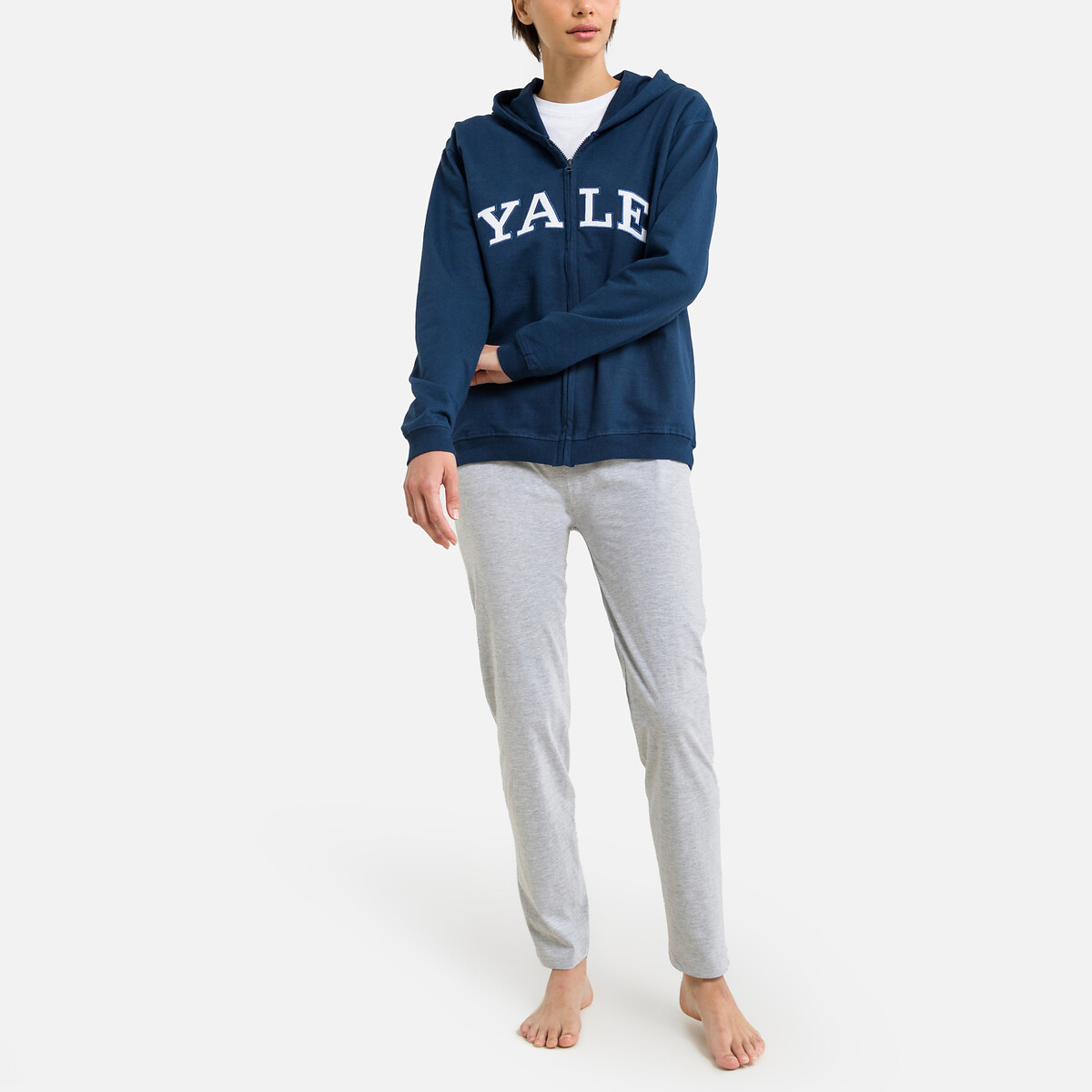 Pijama azul marino/gris jaspeado Yale | La Redoute
