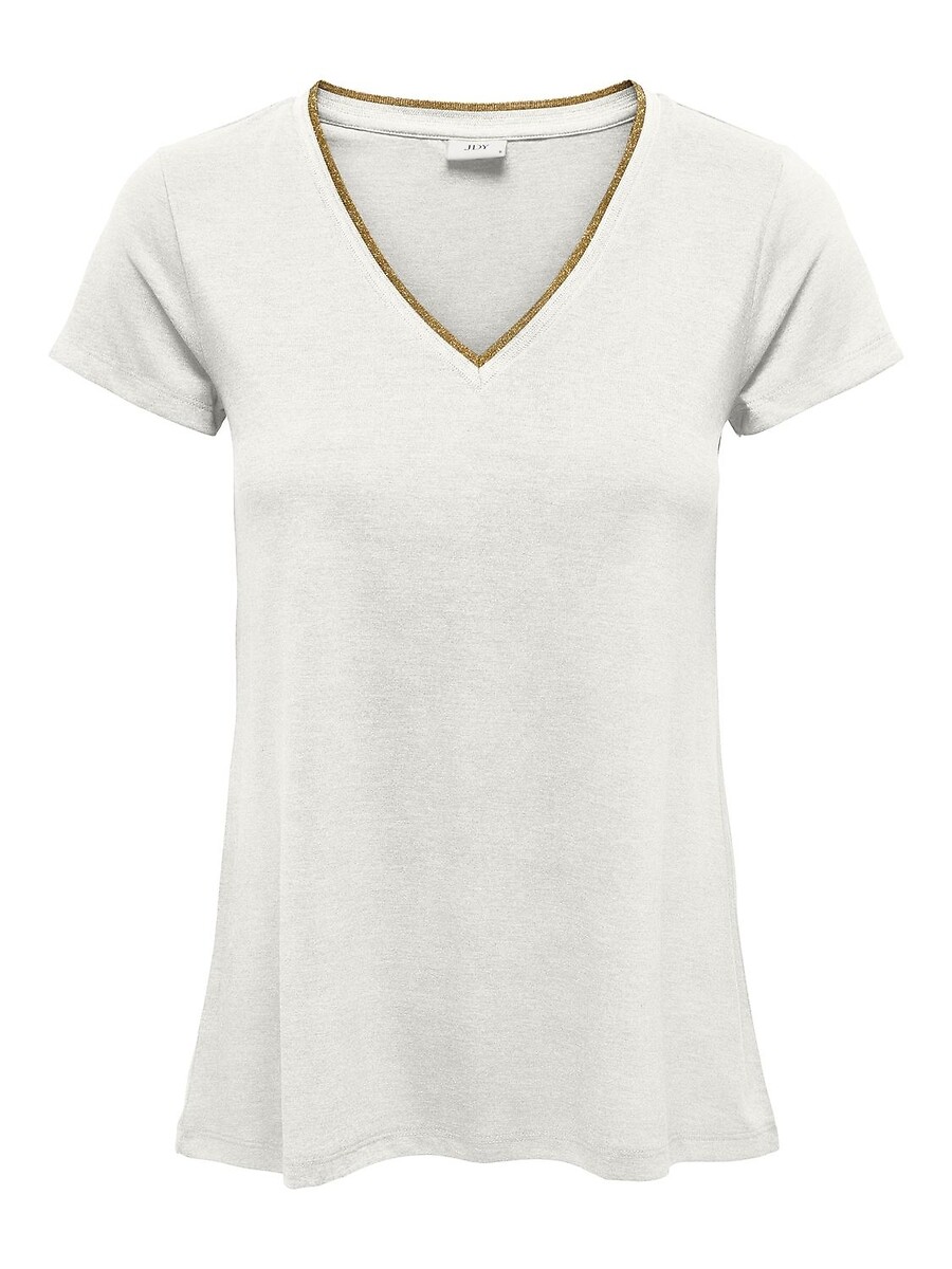 T-shirt met korte mouwen, goudkleurig biesje