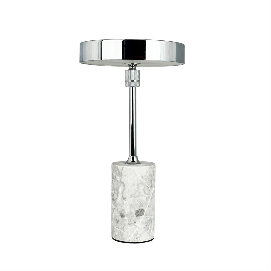 Lampe à poser LED Starlight chrome, marbre blanc, DYBERG LARSEN