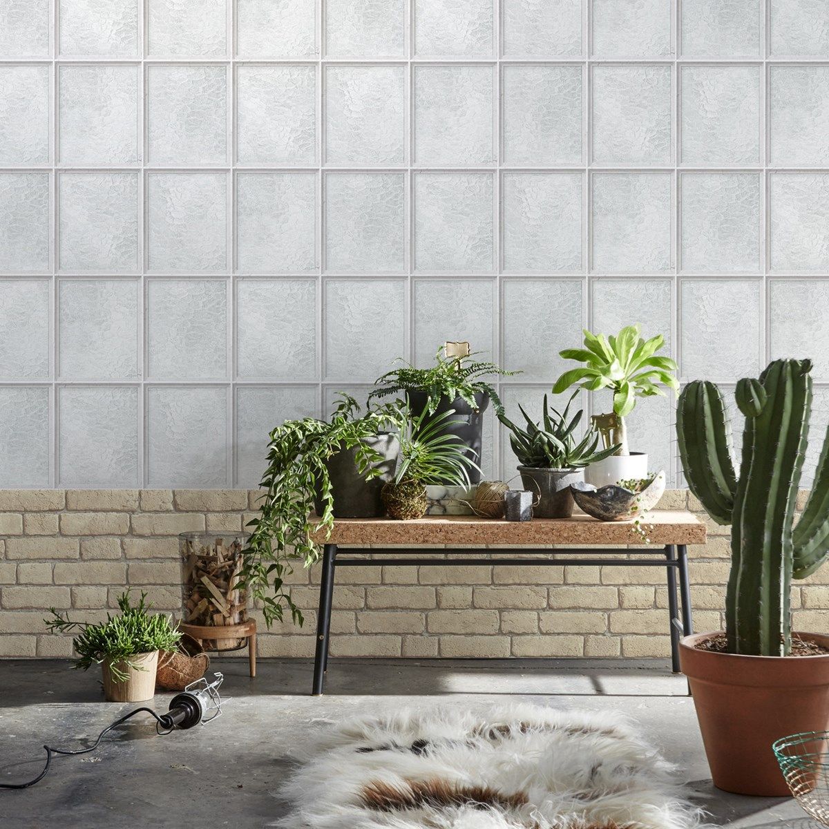papier peint verriere d'atelier style industriel