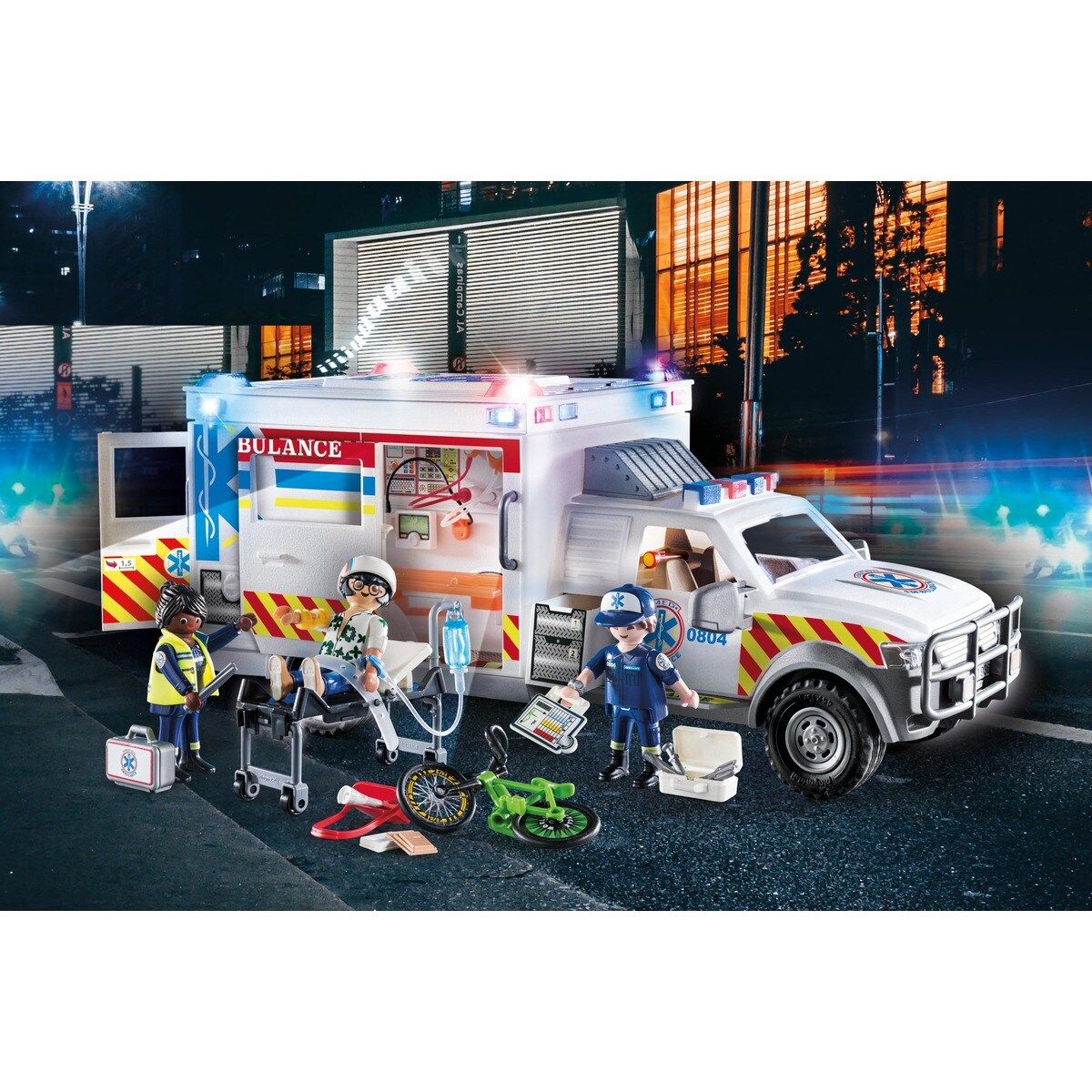 Playmobil® - CITY ACTION - 70936 : Ambulance avec secouristes et blessé