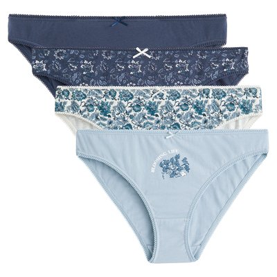 Pack of 4 Knickers in Cotton LA REDOUTE COLLECTIONS PLUS