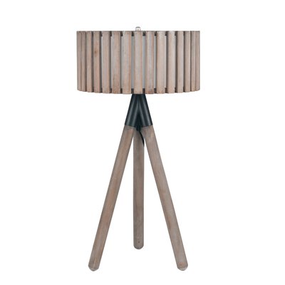 Soft Grey Wood Tripod Floor Lamp SO'HOME