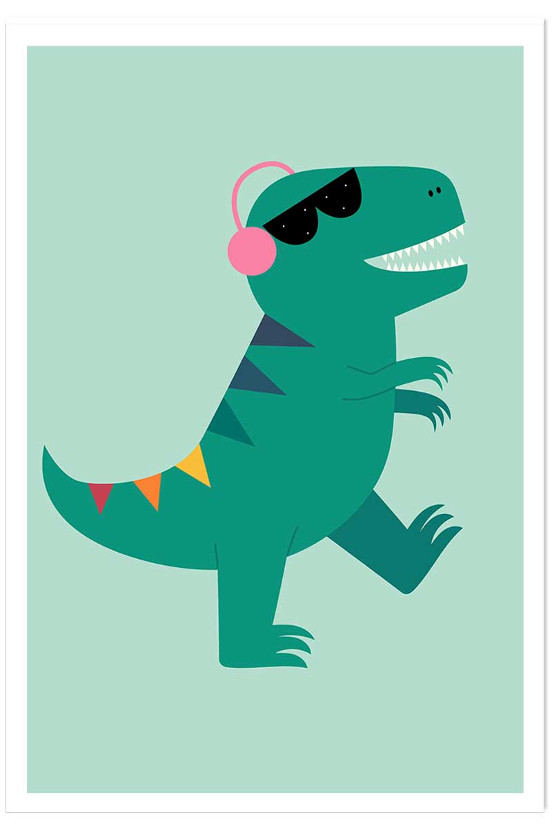 Affiche enfant dino music, HEXOA
