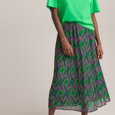 Straight Pleated Maxi Skirt in Graphic Print LA REDOUTE COLLECTIONS