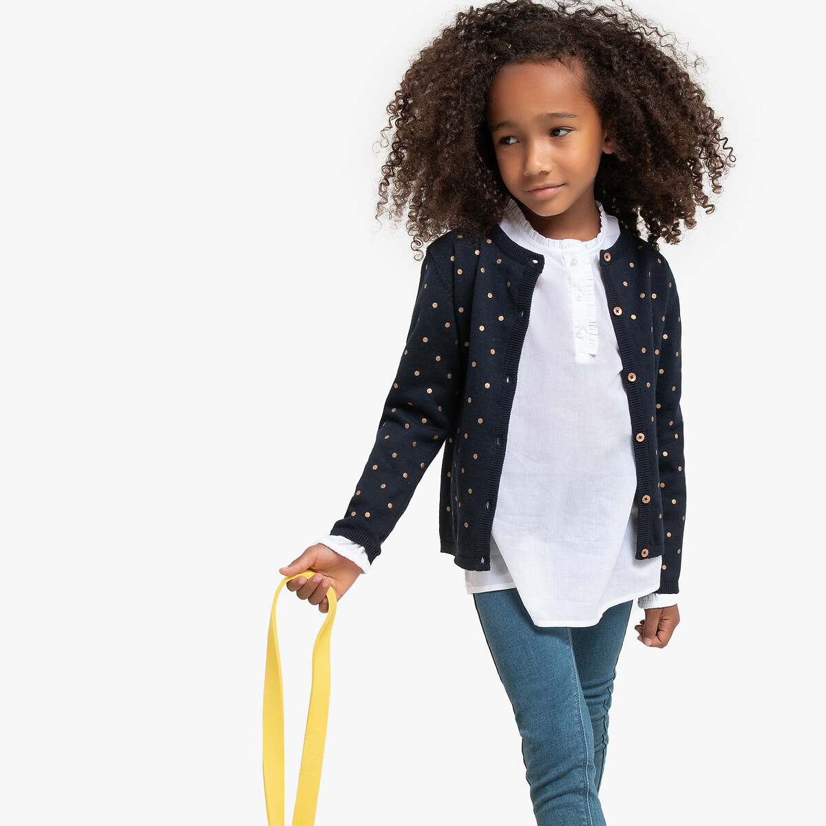 Cotton Polka Dot Cardigan, 3-12 Years