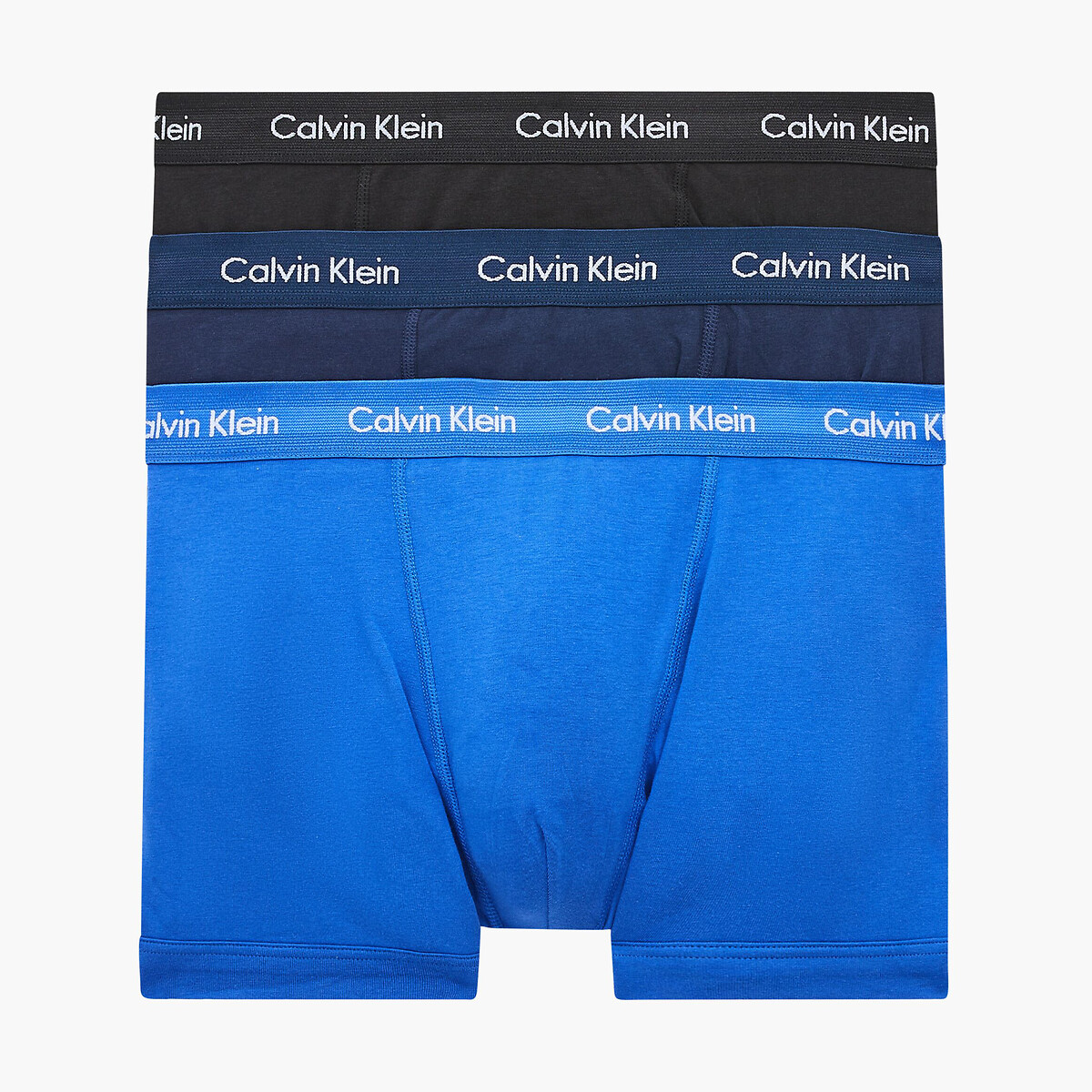 Lote de 3 boxers lisos preto + preto + preto Calvin Klein Underwear