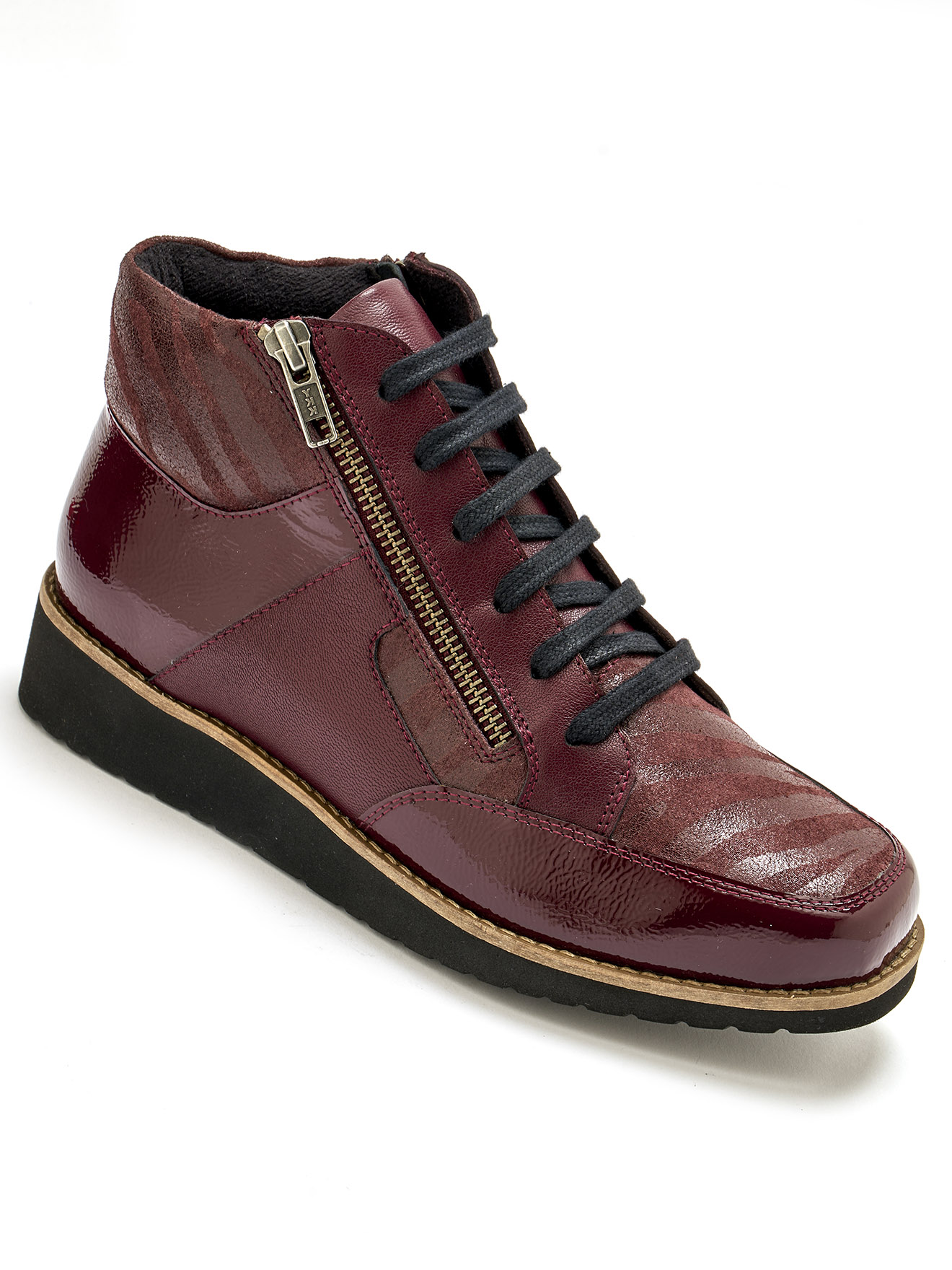 Boots à lacets double zip et lacets, PEDICONFORT