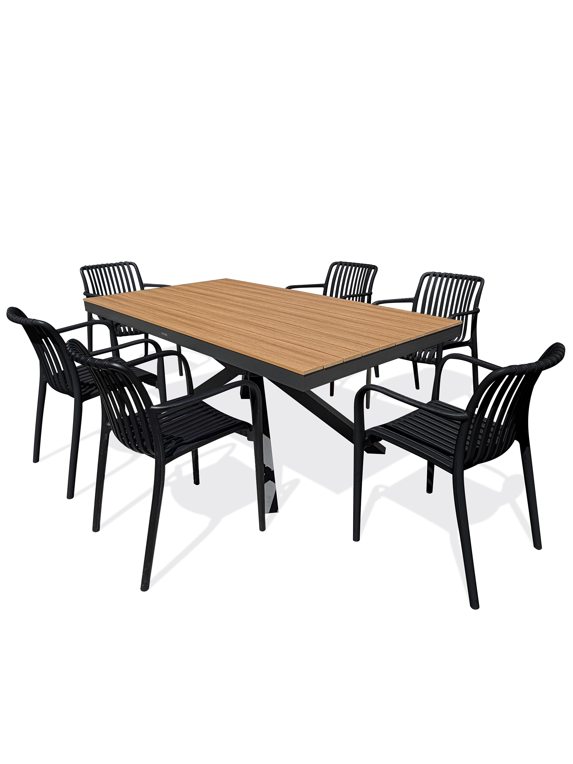 Ensemble repas de jardin en aluminium LAMU, DCB GARDEN