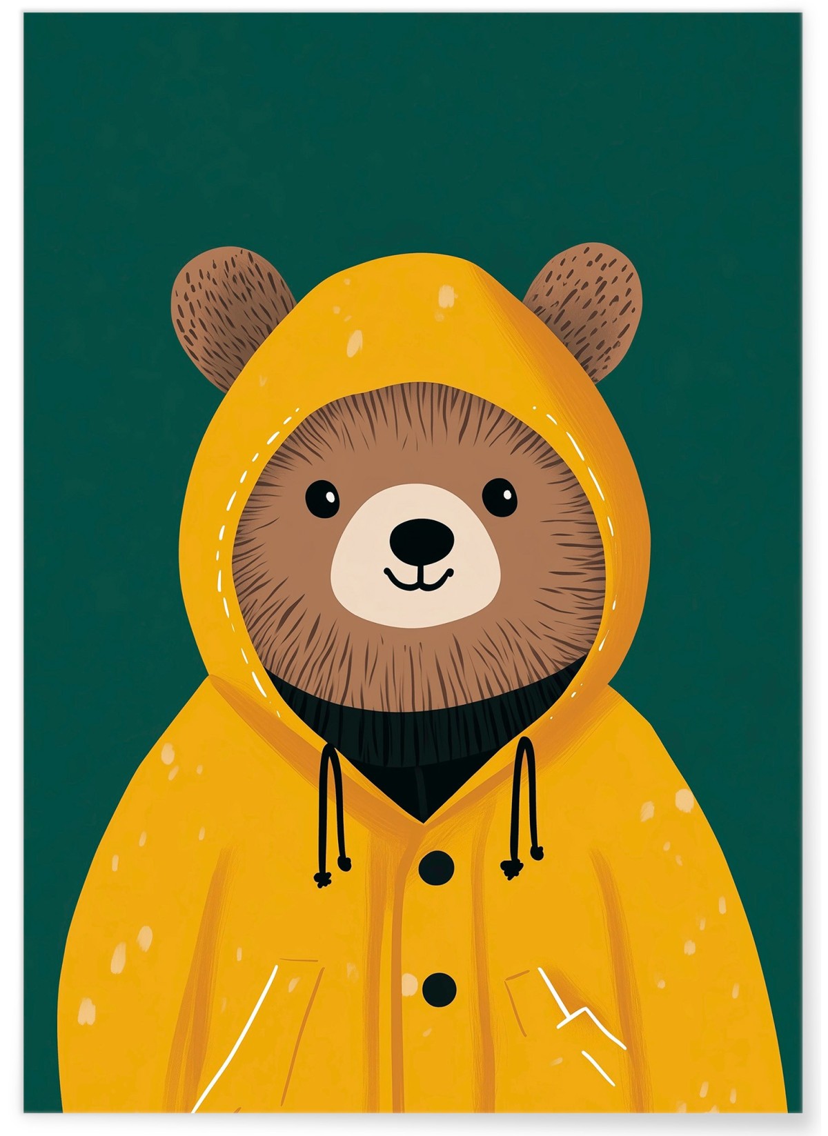 Affiche Ours en ciré jaune, L'AFFICHERIE
