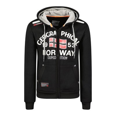 Large Logo Print Sweatshirt with Full Zip GEOGRAPHICAL NORWAY