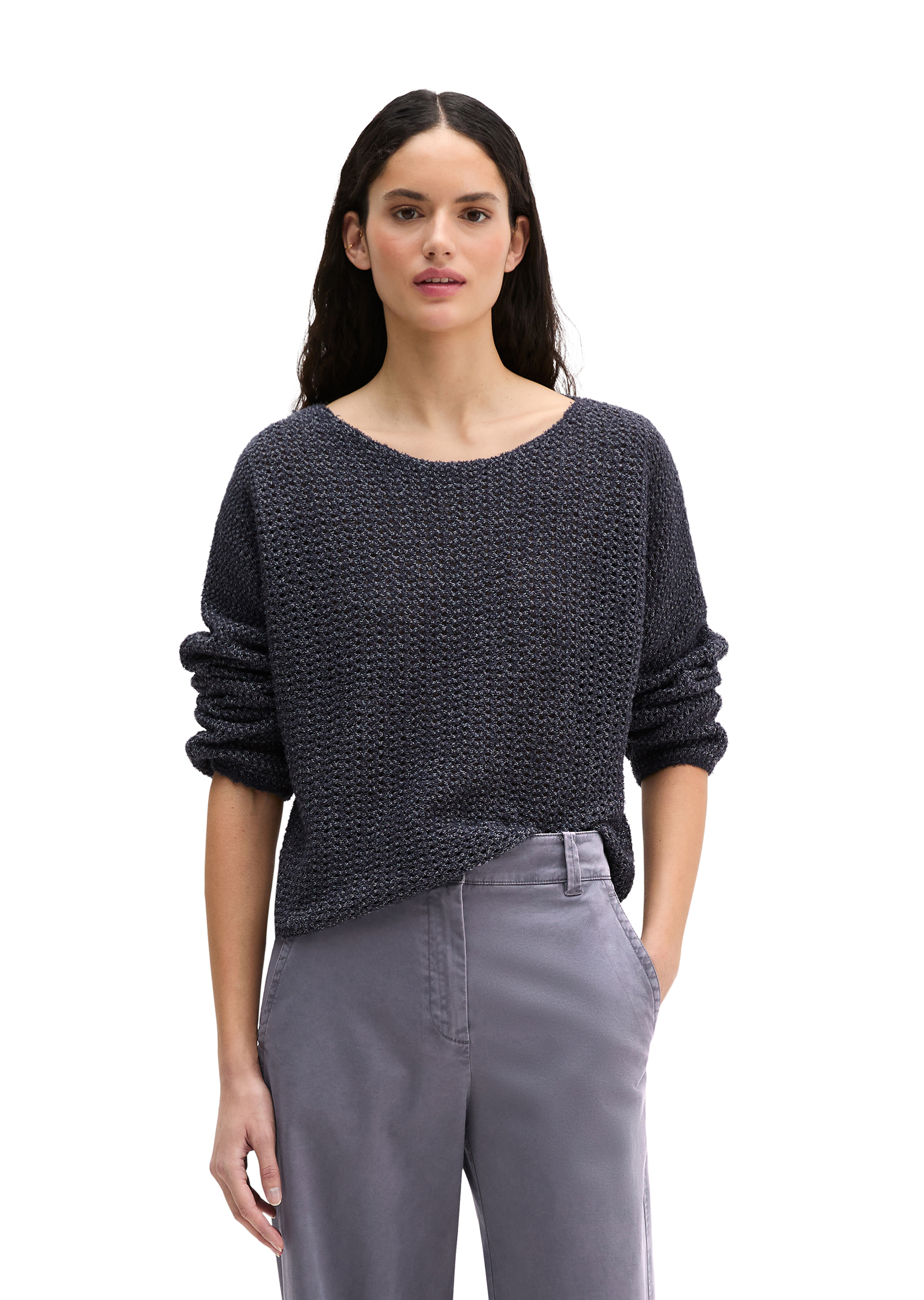Pull ajouré loose en mélange de coton bio, MARC O'POLO