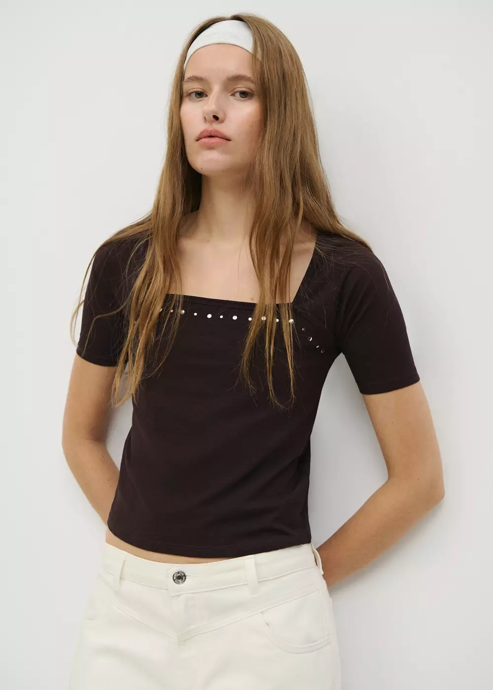 T-shirt détail clous, MANGO TEEN