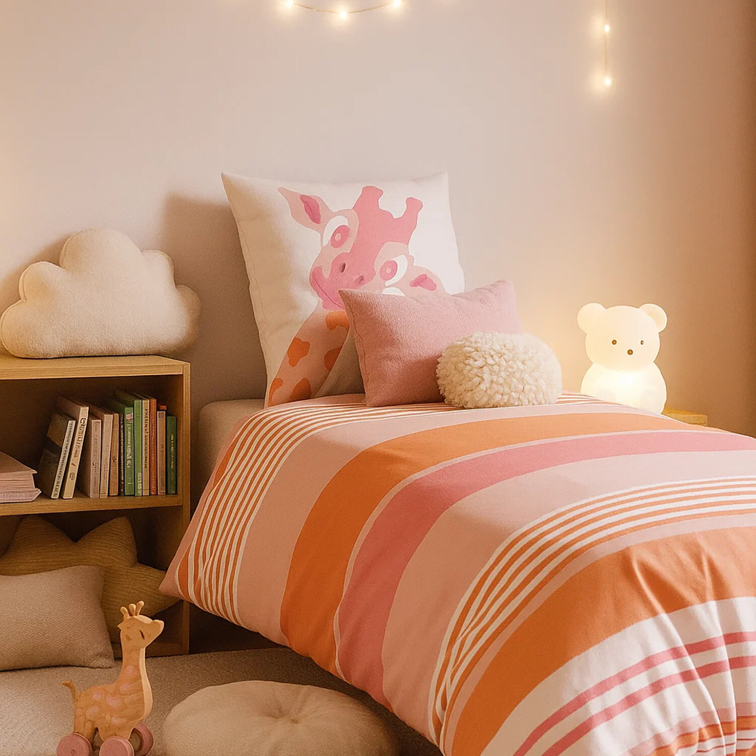 Parure housse de couette en coton imprimée, Louma, C DESIGN HOME TEXTILE