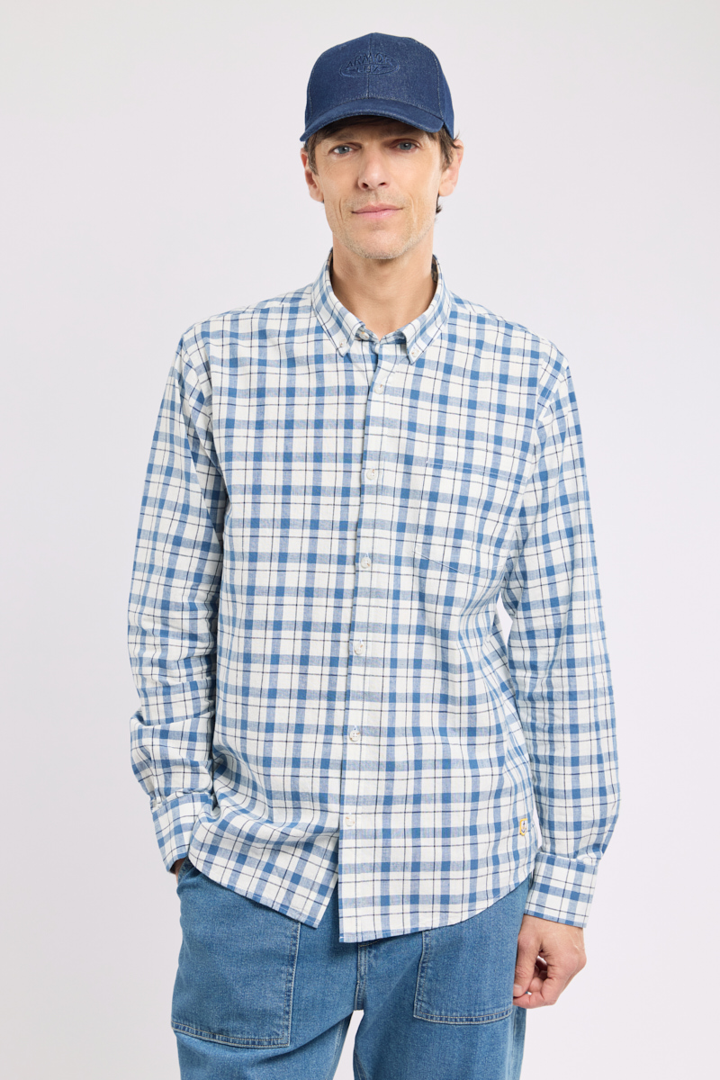 Chemise à carreaux - coton et lin, ARMOR-LUX