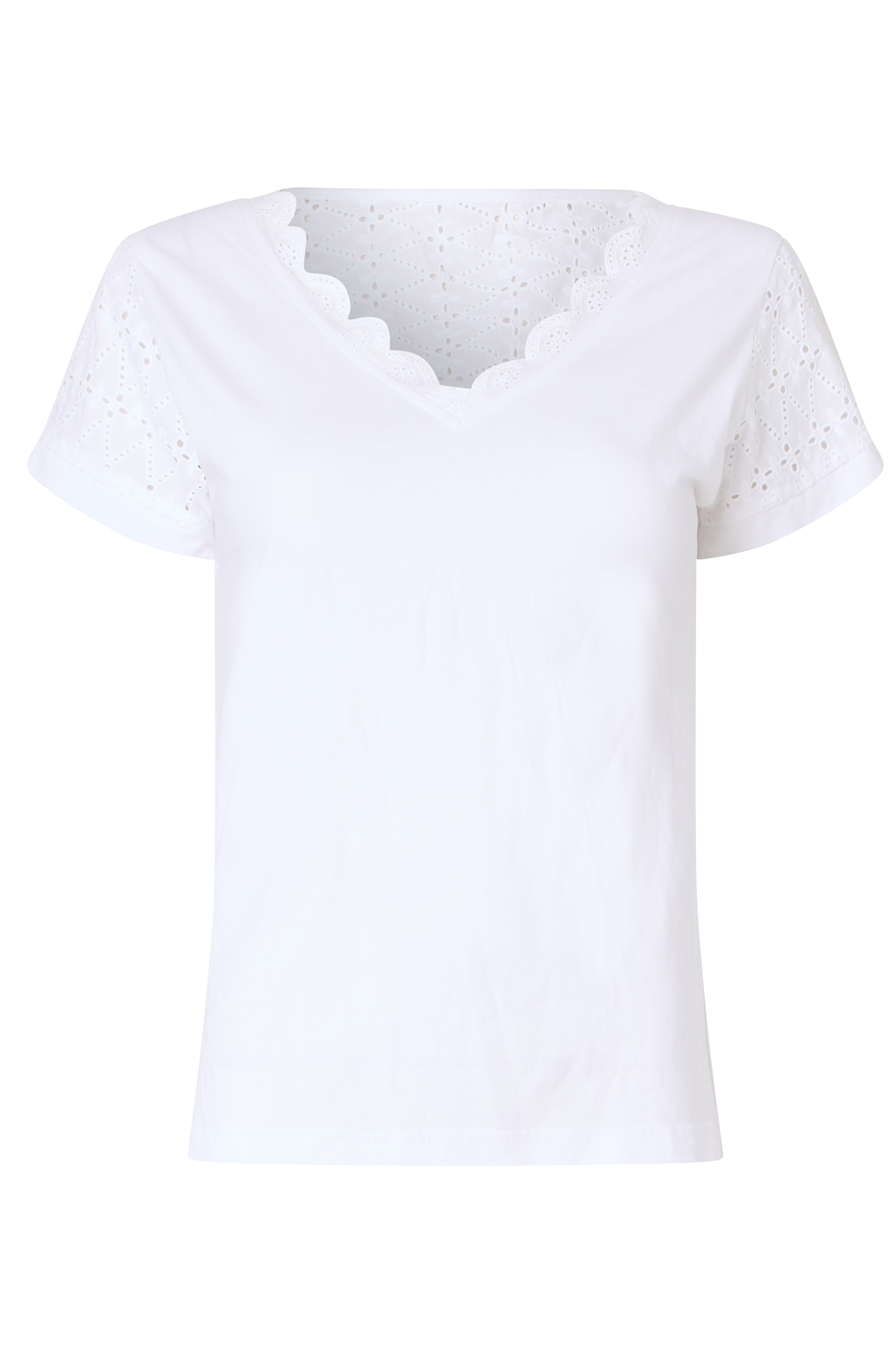 T-shirt à encolure en V avec insert brodé, JOE BROWNS