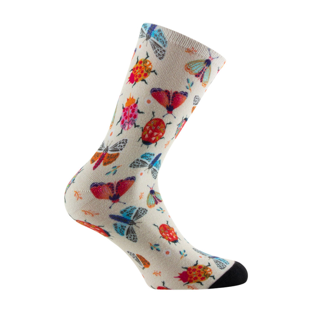 Mi-chaussettes Femme Kindy imprimée All over d'insectes Viscose de bambou, KINDY