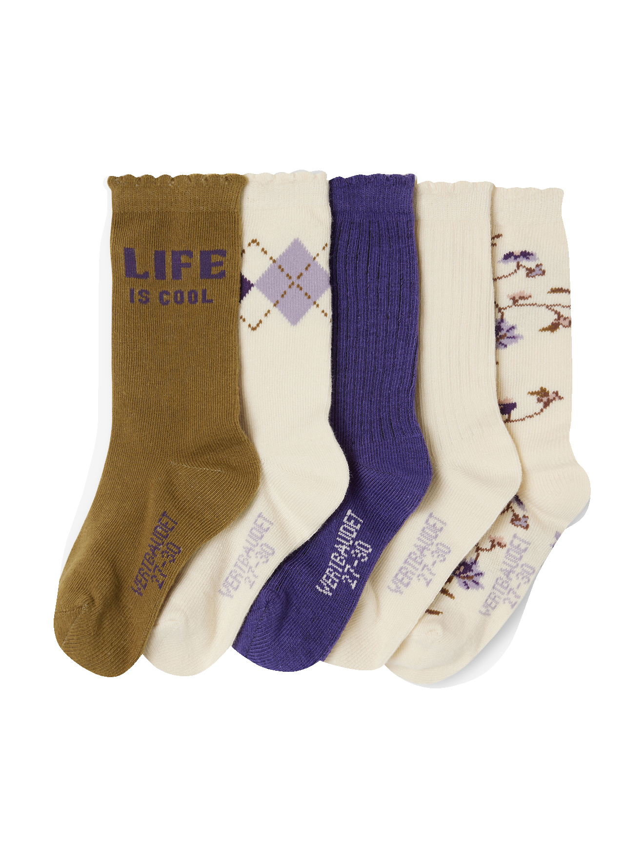 Lot 5 paires de chaussettes colorées Fille, VERTBAUDET