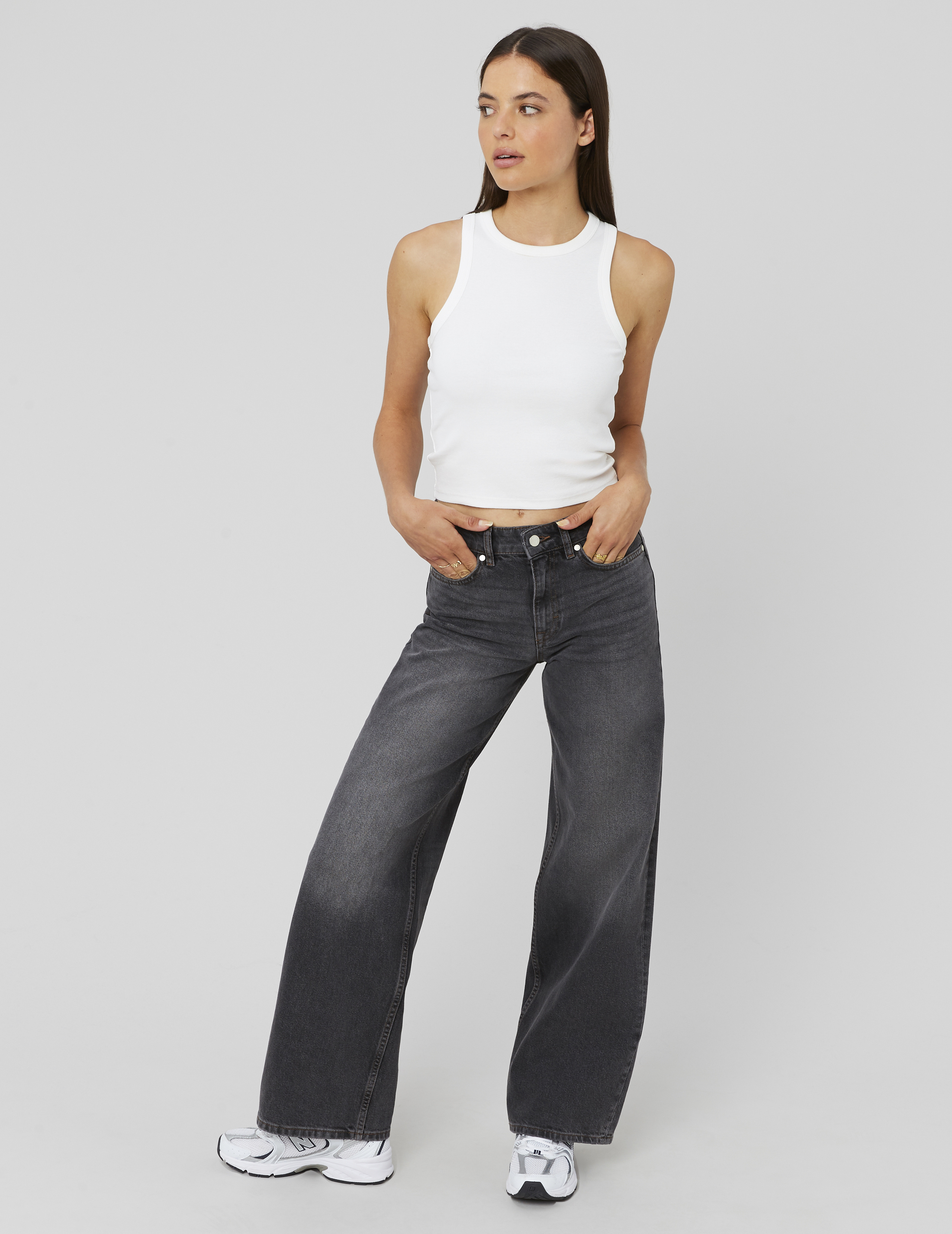 Jean wide leg taille basse, BZB