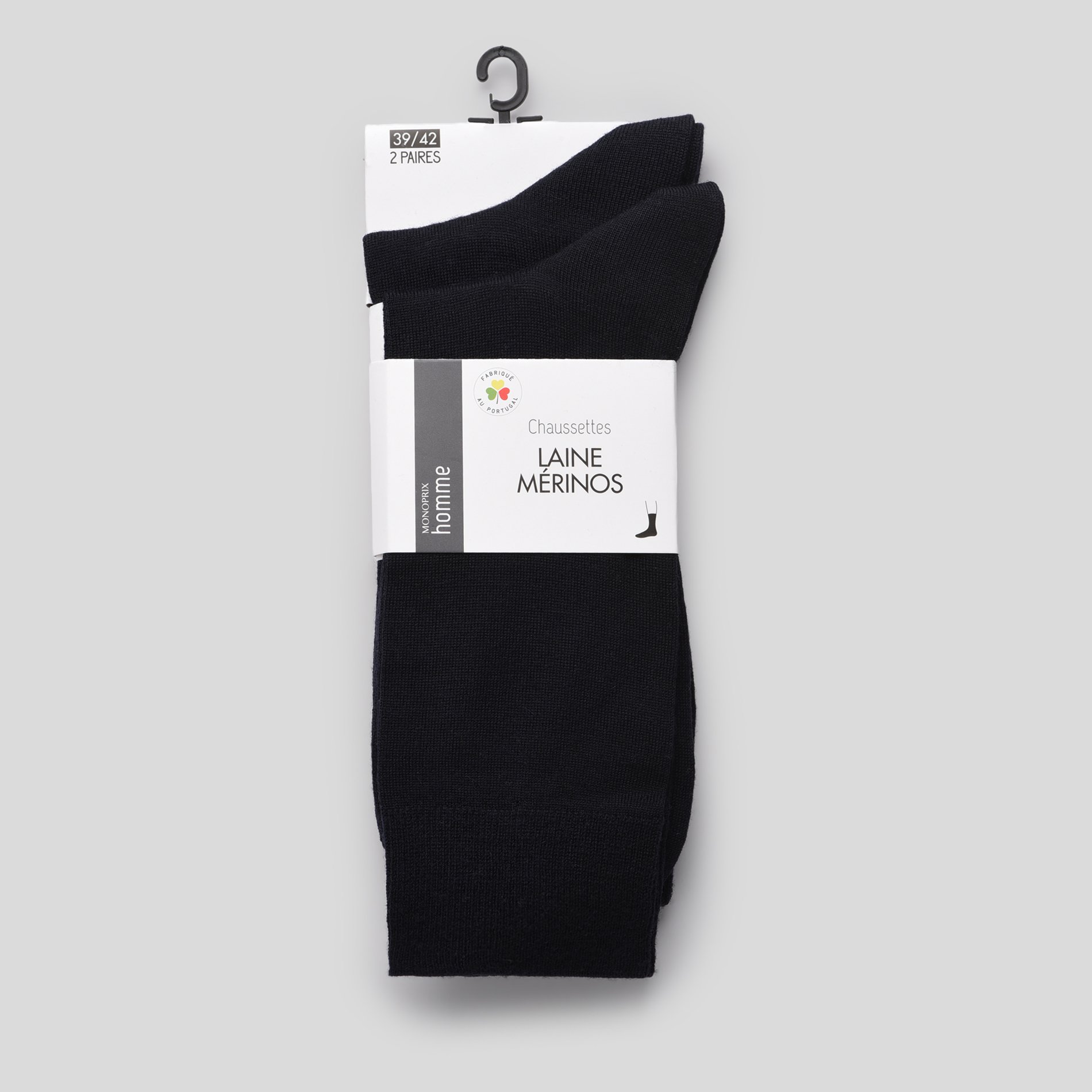Lot de 2 paires de chaussettes en laine, MONOPRIX