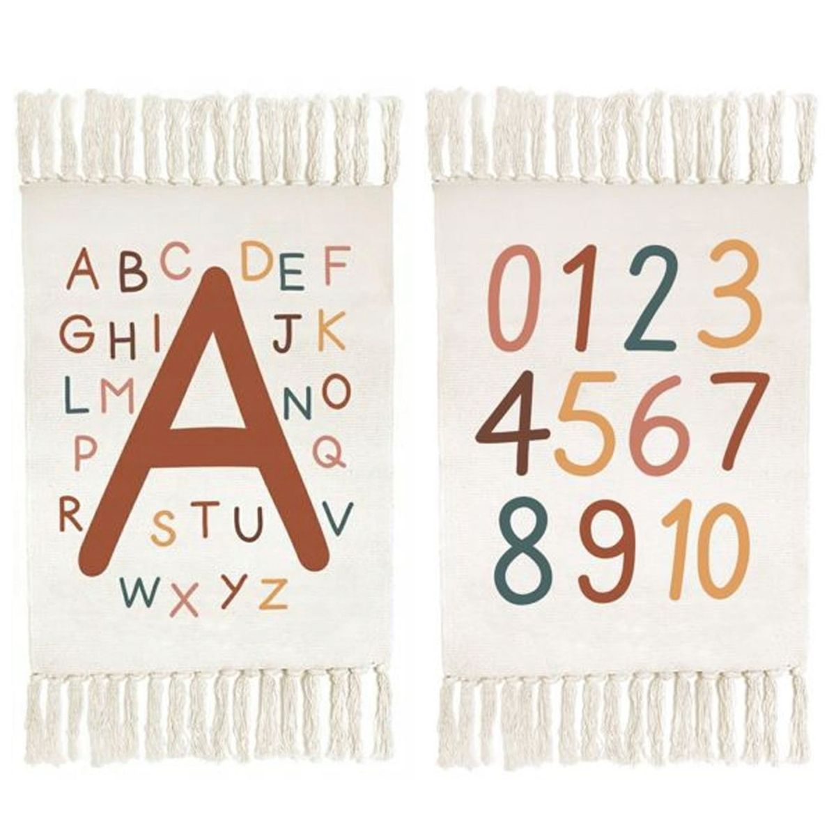 Set de 2 tapis chambre enfant chiffres et alphabet, WADIGA
