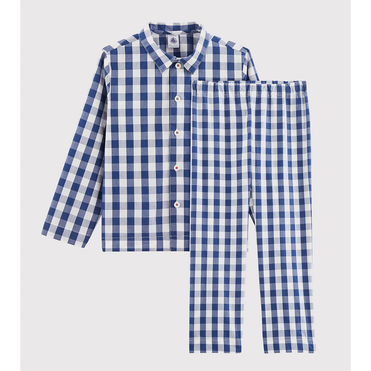 Nemlig Presenter national Checked cotton grandad pyjamas, 2-12 years checked Petit Bateau | La Redoute