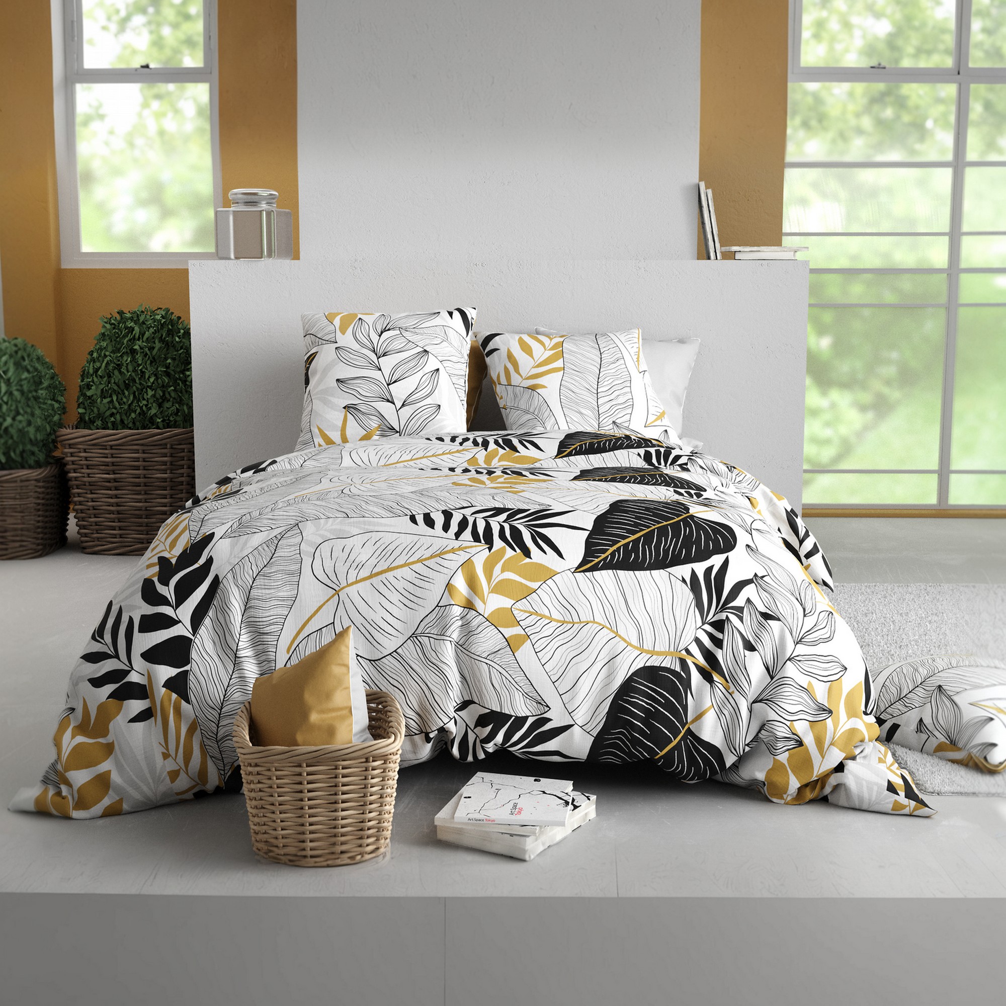 Parure de lit - Housse de couette + taie 100% Coton 57 fils, EDEN