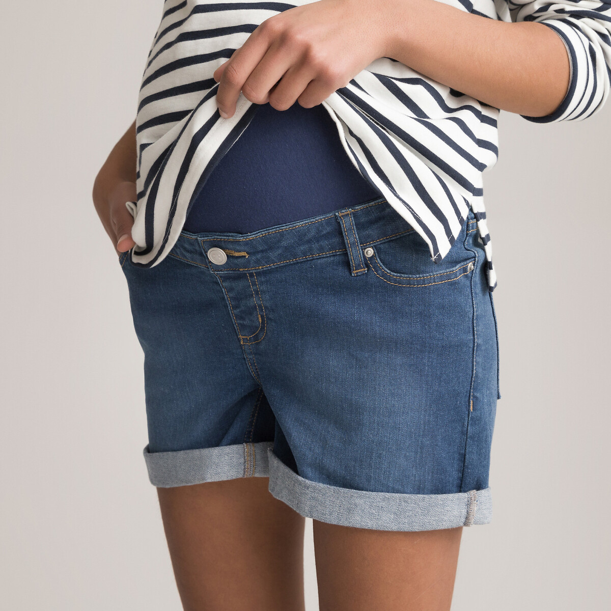 Short jean mom-fit La Redoute Femme Vêtements Pantalons & Jeans Pantalons courts Shorts en jean 