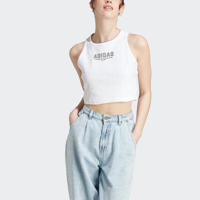 Brand Love Cropped Vest Top with Logo Print in Cotton ADIDAS SPORTSWEAR