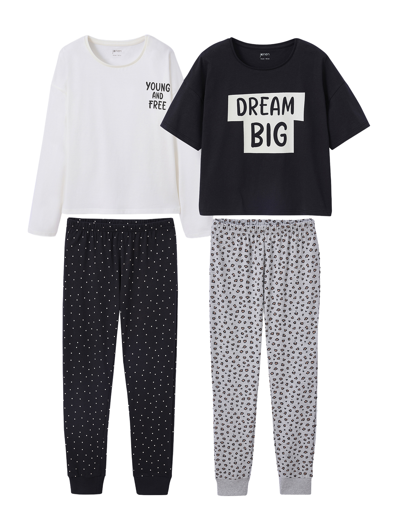 Lot 2 Pyjamas Léopard et pois Fille, JONEN