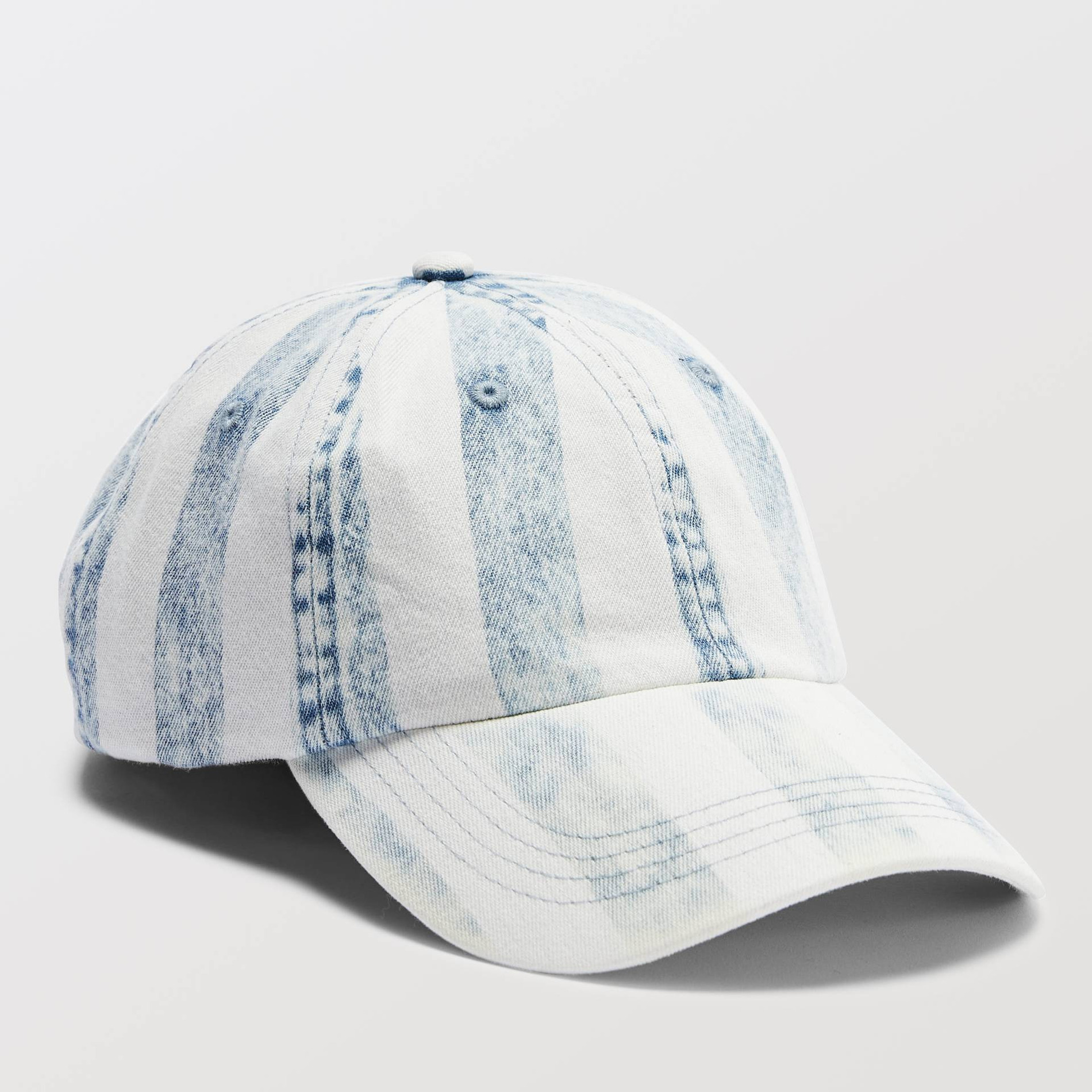Casquette denim rayée, MONOPRIX