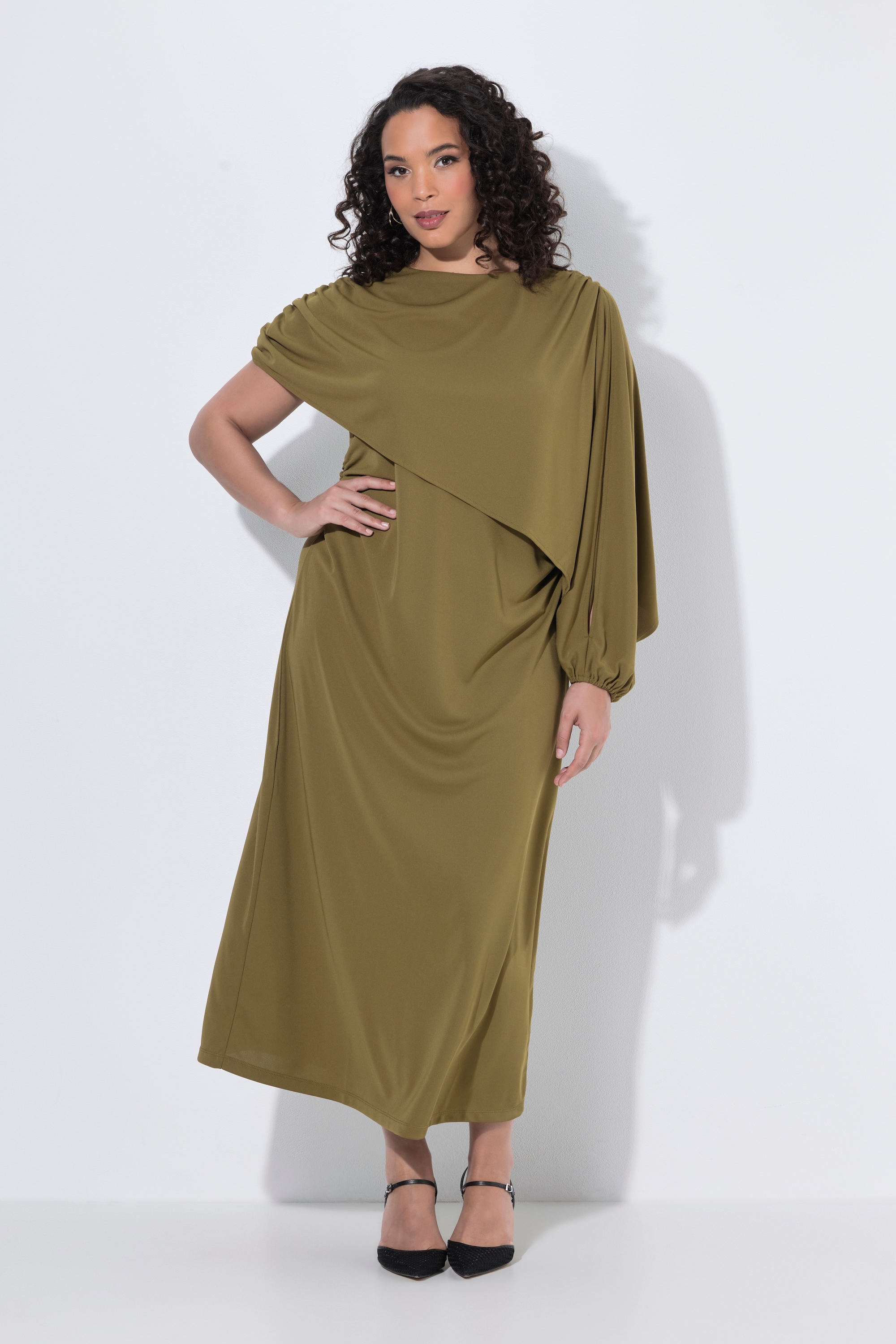 Robe longue esprit cape, décolleté rond, ULLA POPKEN