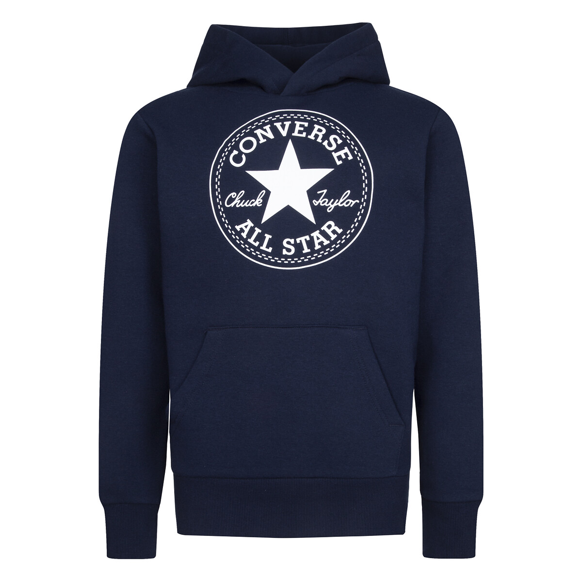 Logo print soft hoodie in cotton mix , navy blue, Converse | La Redoute